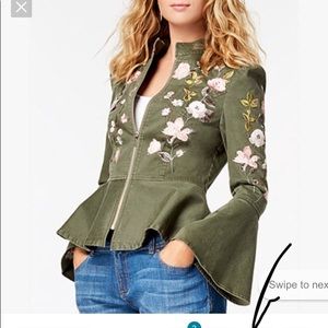 INC MILITARY PEPLUM JACKET